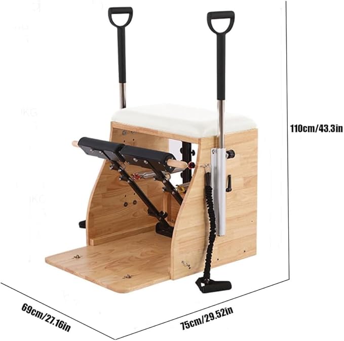 Professional Pilates Stability Chair with Split Pedals & Handles, Versatile Combo Reformer for Home & Studio, Pilates Exercise Equipment for Strength & Flexibility