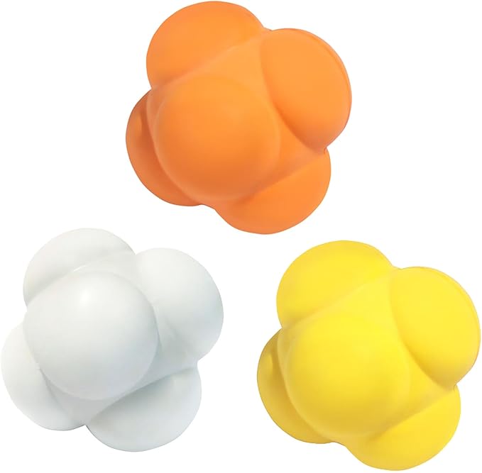 GSE Games & Sports Expert Sports Reaction Balls, Reactivity Ball for Field Training, Agility Trainer for Baseball, Rubber Bounce Balls for Hand-Eye Coordination & Speed Reflex Training