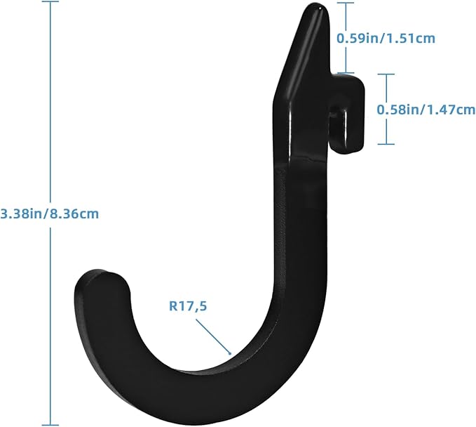 8PSC Power Rack Attachments Hooks,Squat Rack Accessories Hook,DIY Storage Hook for Resistance Bands Barbell Collars and Gym Accessories (2PCS-Black)