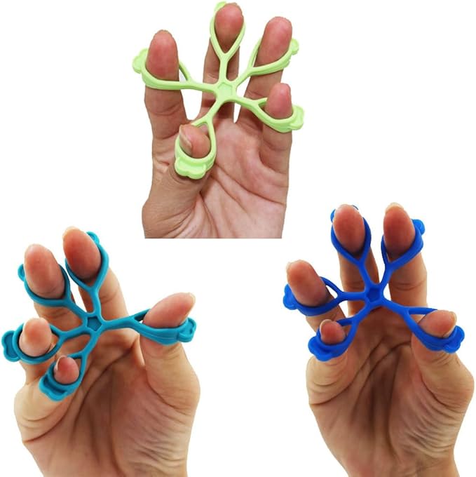 3 Pack Finger Stretcher Finger Exerciser Hand Strengthener Grip Strength Trainer Hand Resistance Bands Finger Extension Elastic Rings Hand Strengthening Extensor 7LB 9LB 11LB Set