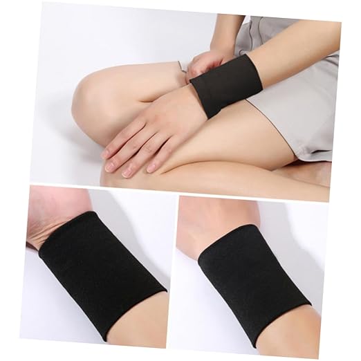 2 Pack Wrist Wraps for Joint Stability Black Elastic Lightweight Breathable Wrist Support Band for Sports Injuries