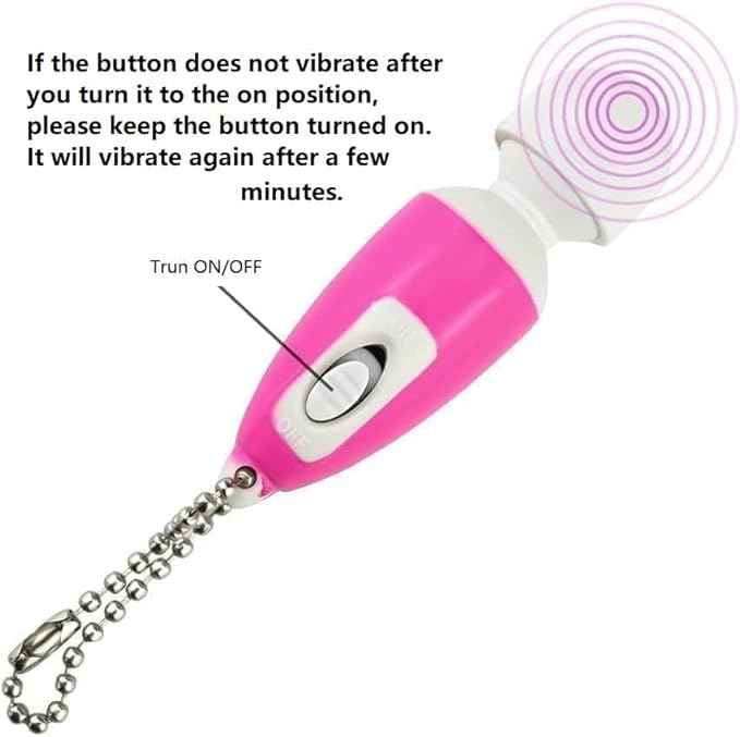 Mini Portable Small Keychain Vibrating Massage Body Tool Heads Massager Pocket Toy for Women Neck Shoulder Face Back Muscles Pink and Black Color