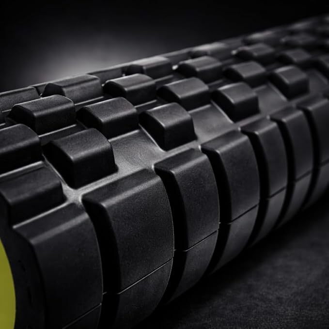 Firm Foam Roller 18 Inch x 5.5 Inch Hollow Core Design for Muscle Recovery, Stretching, Yoga, Workout Support, Black