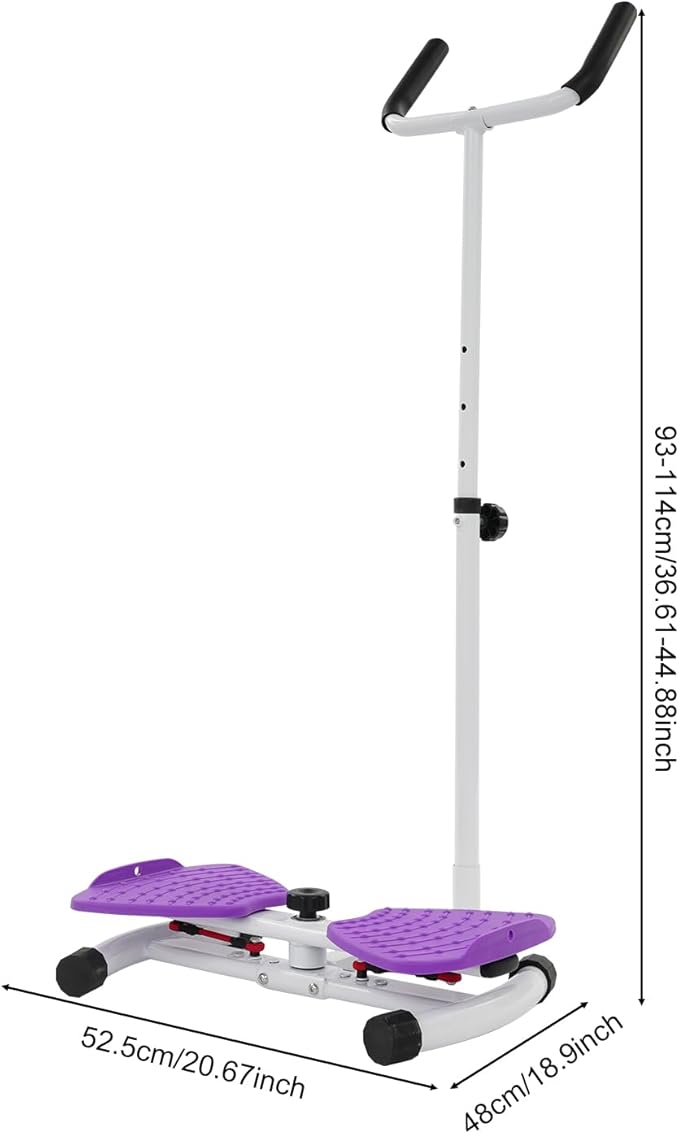 Waist Twister Board, Home-Gym Core Trainer with Handrail & Pull Cords, Noiseless 360° Ab-Twister Platform for Belly-Fat Burn, Strength & Balance Workouts, 330 Lbs Capacity