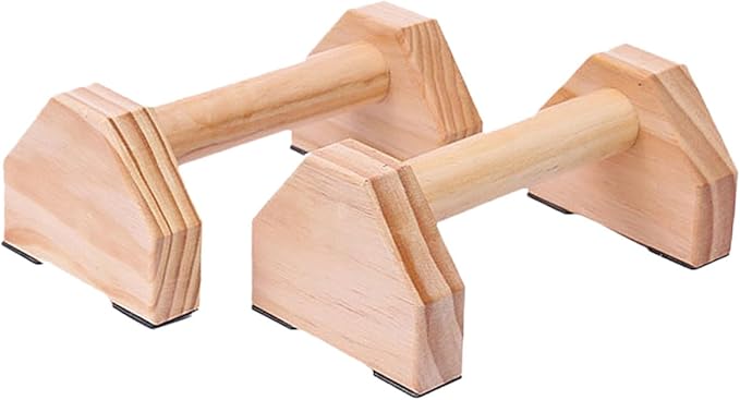 COHEALI Handstand Bars and Push-up Bracket Set, Solid Wood Muscle Training Device for Upper Body Strength, Portable Calisthenics Fitness Equipment for Home Workout