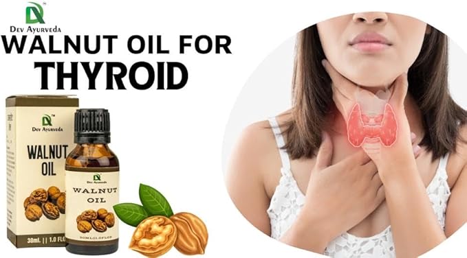 Walnut Oil 100% Cold Pressed 30mL.(Pack of Two 30ML X2 =60ML) The Original Thyroid Massage Oil