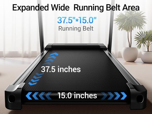 15% Incline Treadmills for Home, 3.0HP Folding Treadmill with 400LBS Weight Capacity, Portable Treadmill with Handrails, 3 LED Displays