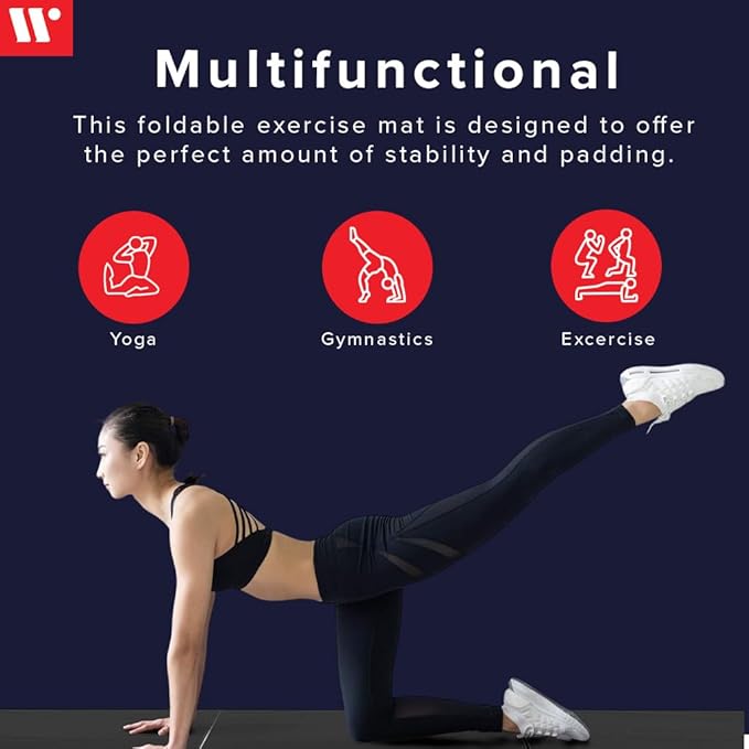 We Sell Mats - 4 ft x 6 ft x 2 - Personal Fitness & Exercise Mat for Home Workout - Lightweight and Folds for Carrying – All Purpose Gym Mat – Thick Mat for Yoga, Pilates, Stretches, Floor Exercises
