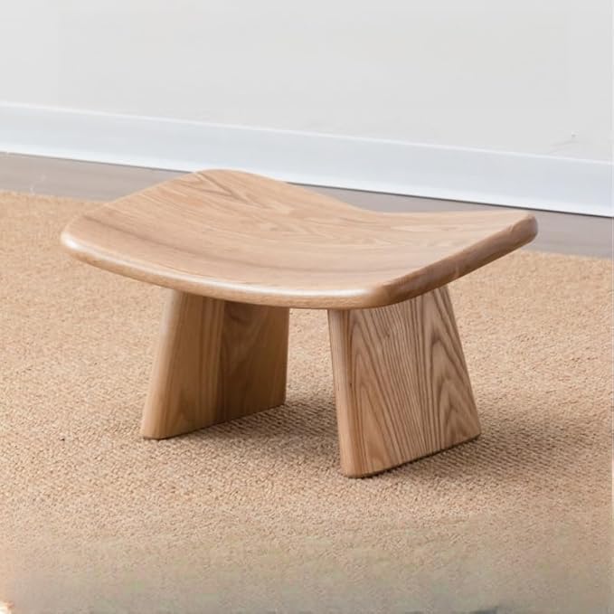 Luxurious Butterfly Meditation Bench Solid Oak Wood Wooden Kneeling Ergonomic Seiza Seat Yoga Stool Seiza Prayer Bench (Natural Finish)