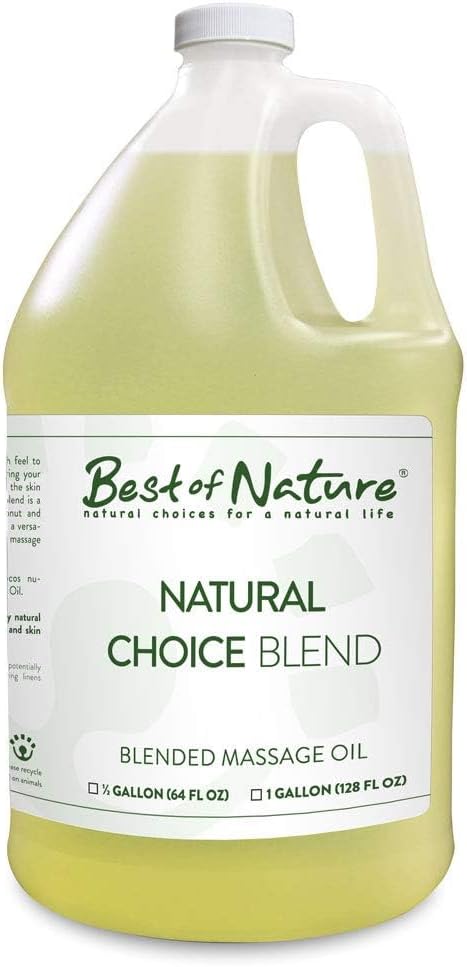 Best of Nature Natural Choice Blend Massage Oil – Professional-Grade, Lightweight & Non-Greasy Moisturizing Oil for Massage Therapy, Spa & Home Use, Gallon (128 fl oz)