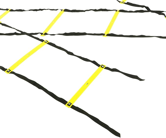 7M 14 Rung Agility Ladder, Fixed Distance PP Material Training Equipment with Angle for Soccer Football Fitness Speed Training