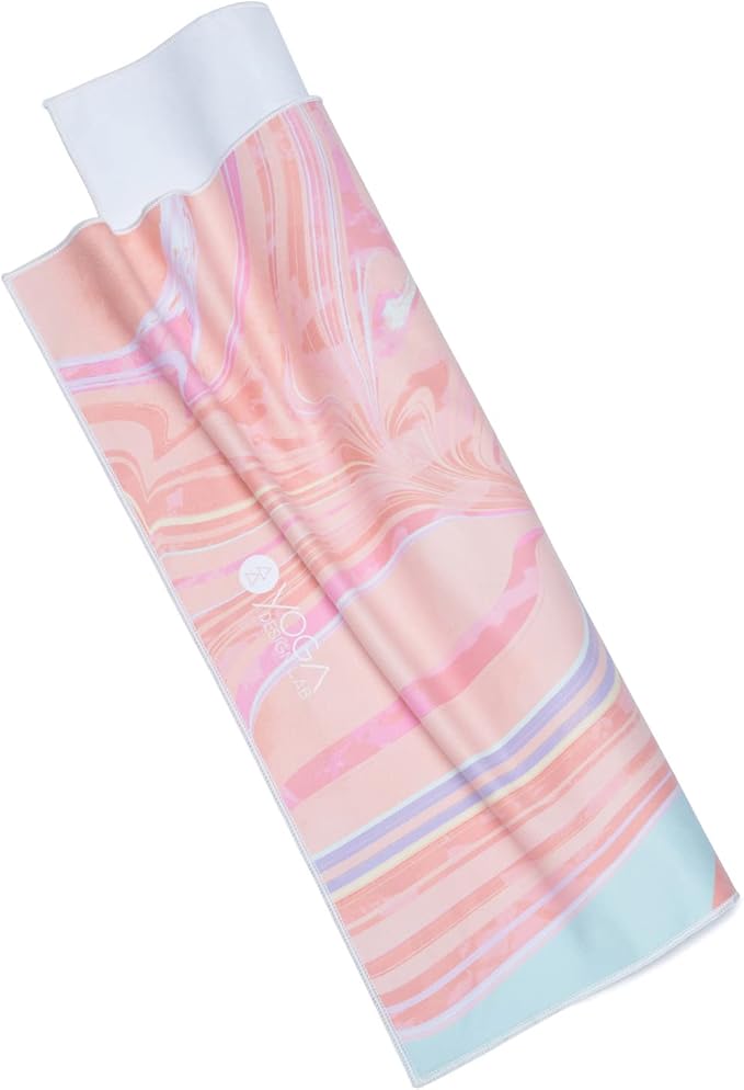 yogadesignlab | The HOT Yoga Towel | Premium Non Slip Colorful Towel | Designed in Bali | Eco Printed + Quick Dry + Mat Sized | Ideal for Hot Yoga, Bikram, Ashtanga, Sport, Travel! (Pearl)
