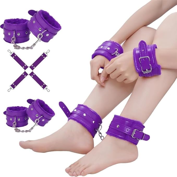 Pilates 11 Piece Fashion Design Leather Combination Set (Purple), Fun Cosplay Racket Accessories, Wrist and Hip Yoga Supplies, Couple Gifts