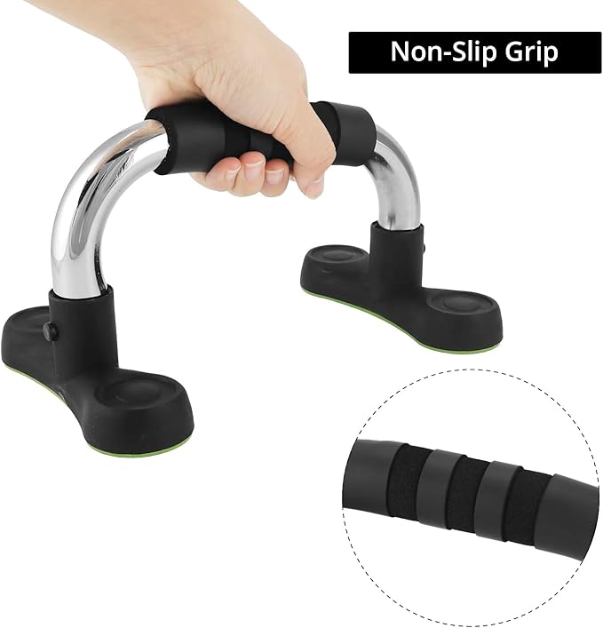 QWORK Steel Push Up Handles for Floor, Portable Push Up Stands with Non-Slip Grip, Angled Incline
