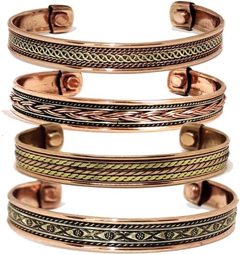 Copper Bracelet Magnetic Pure Copper Therapy Effective & Natural Relief Cuff for Women's & Men's