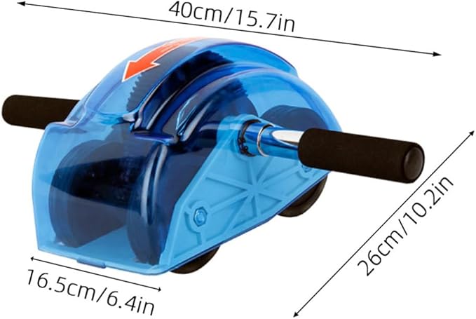 Four-Wheeled Ab Roller Wheel with Gear Blue Abdominal Exercise Roller for Home Fitness for Core Strength Training and Ab Workout