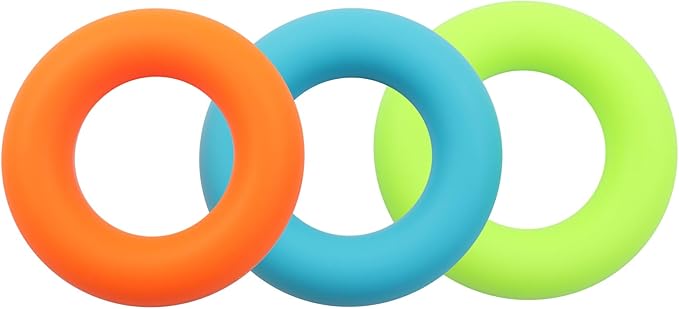 3 Pack Silicone Grip Strength Trainer Ring Set - Hand Grip Trainer Grip Strengthener for Enhanced Muscle Strength & Rehabilitation(3 Resistance Levels)