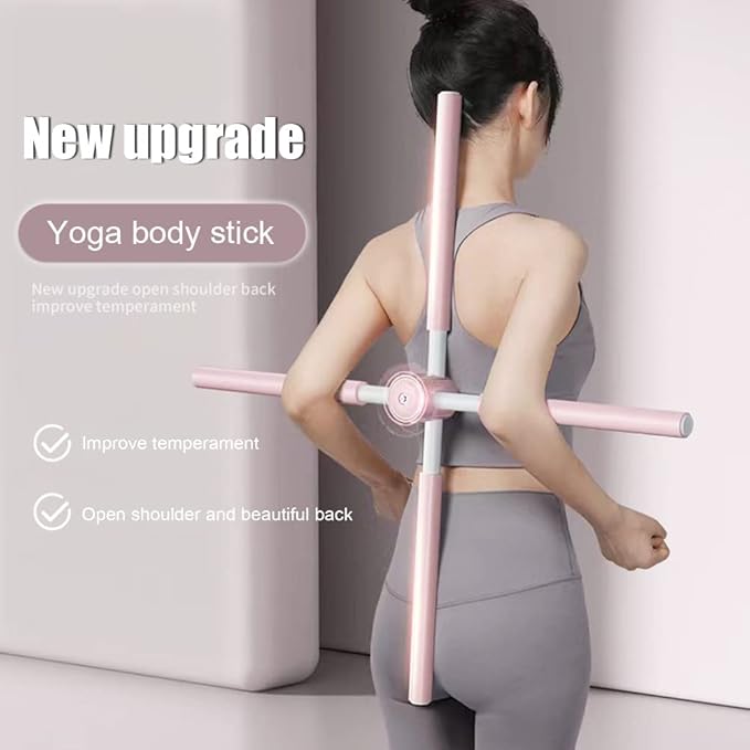 Yoga Sticks Stretching Tool Yoga Hunchback Posture Corrector Adjustable Open Shoulder Beauty Back Body Shaper Trainer Correction Stick Fitness Gym EquipmentRetractable Posture