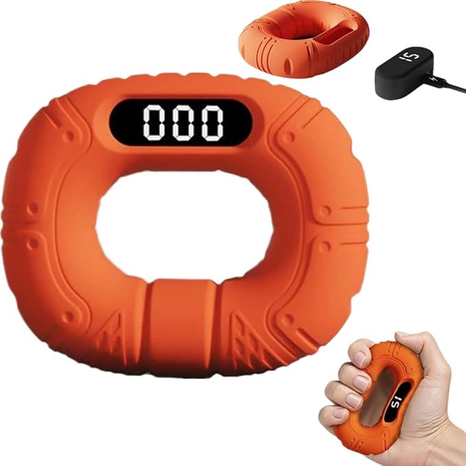 Hand Grip Strengthener with Counting and Pages, Rechargeable Digital Grip Strength Tester, LED Display, Hand Grips Exerciser Equipment for Strength Training-Forearm-Gripper-Finger