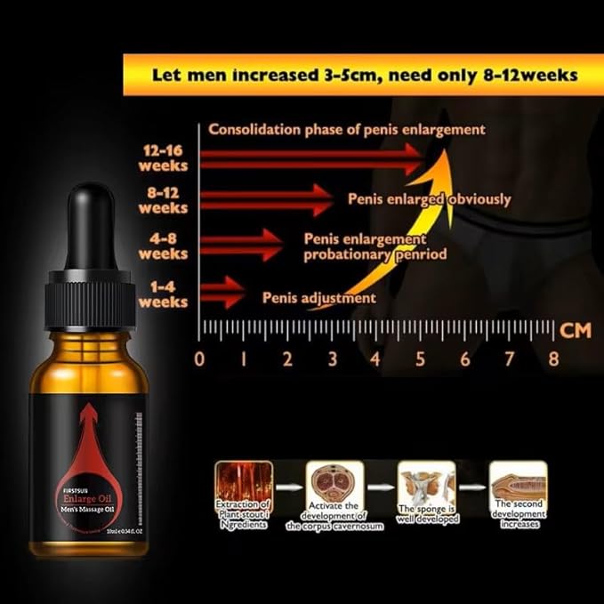 FirstSun Enlarge and Permanent Thickening Growth Men Energy Massage Essential Oil for Sex, Increase Dick Liquid for Health Care, Lateness Performance,Strength,Thicker (2 Packs)