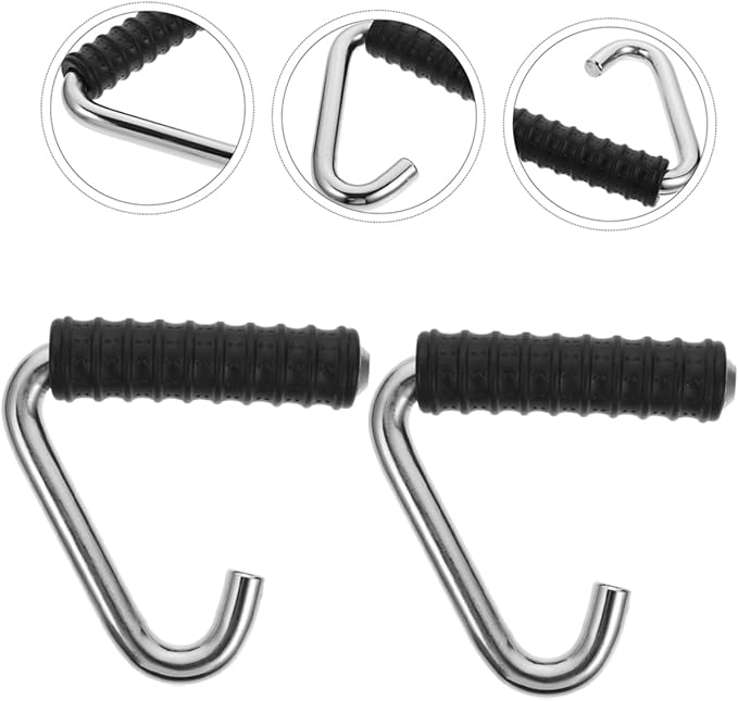 2Pcs Hook Type Handles Fitness Equipment Attachments for Strength Training Gym Use Dumbbell and Barbell Training Handles Easy to Install for Home and Commercial Workout