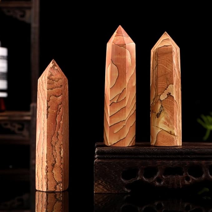 Meditation Home 1PCS Natural Wood Graphite Crystal Column Original Stone Grinding Single Meditation Cure six Prism Decoration (Size : 1pcs)