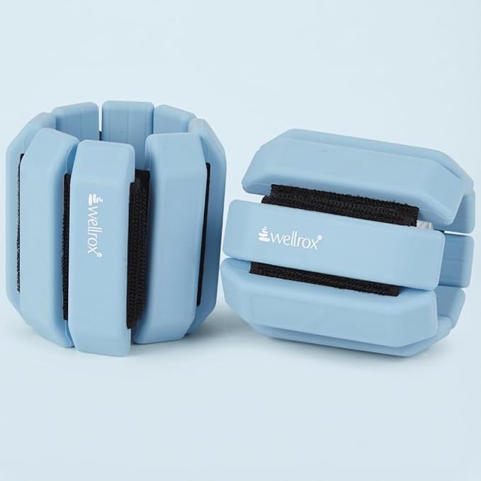 Wellrox Weighted Bangles – Adjustable Ankle and Wrist Weights for Women & Men – Set of Ankle Weights 2 lbs (1 lb Each Wrist Weight) | Weighted Arm Bands for Pilates, Yoga, Running & Walking