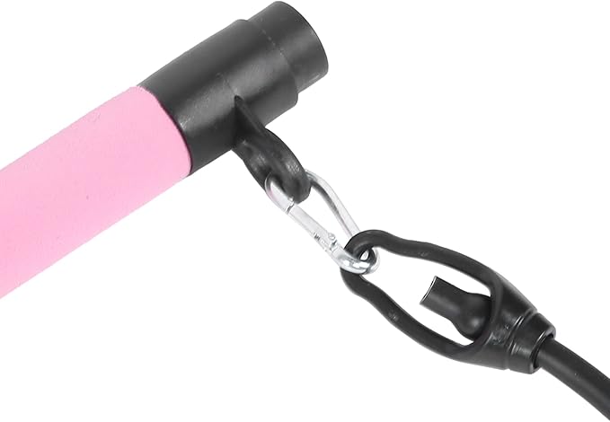 3 Sections Adjustable Pilates Bar, Portable Pilates Workout Stick with Tension Straps for Full Body Training, Detachable Iron Fitness Rod for Home Gym Yoga and Travel