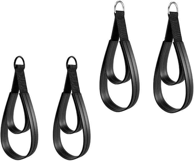 1 Pair Double Looped Pilates Straps with D-Rings for Stretching, Flexibility & Gym Training