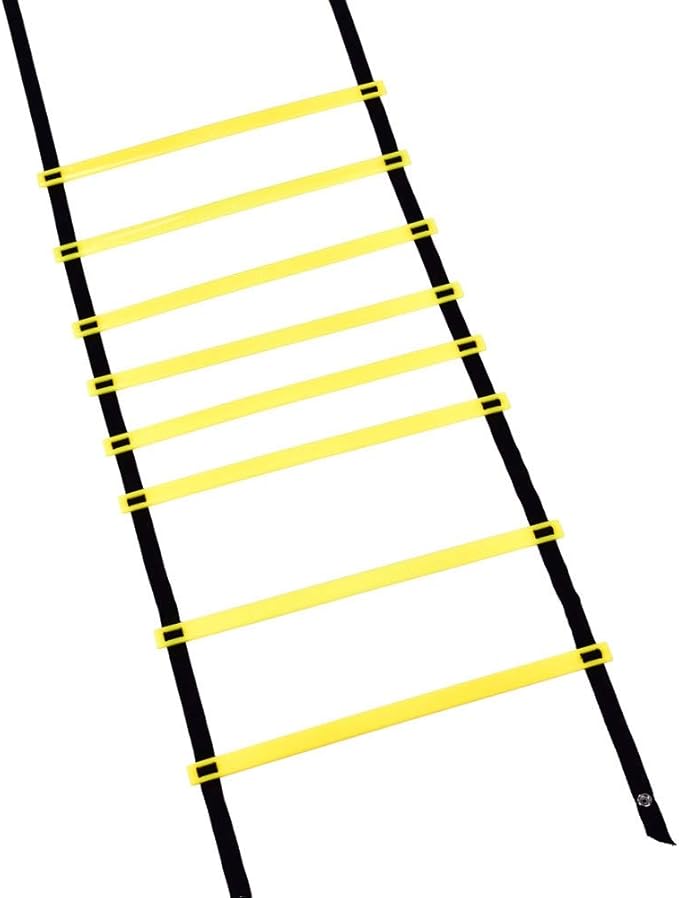 POCREATION Outdoor Training Ladder Set, Ladder 8 Rung Training Ladder Ladder Training Ladder Set, Futbol for Soccer Foot Tennis Basewith Training Carry Bag