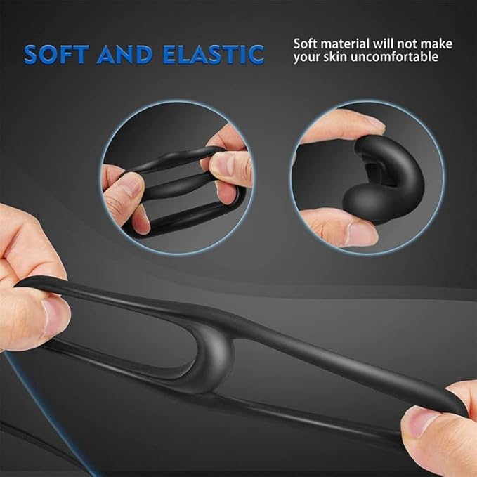 Black Adjustable Stretching Device for Pilates & Yoga Resistance Training, High Elasticity Silicone Stretcher - Y22