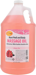 SPA REDI - Sensual Rose Massage Oil, 128 Oz - Professional Pedicure, Manicure & Full Body Therapy, Blend of Almond, Cotton Seed, Sunflower & Avocado Oils, Infused with Essential Oils & Vitamin E
