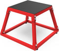 Metal Plyometric Jumping Box, 12 Inch Steel Plyo Box for Fitness Exercise Home Gym, Red, 550 LBS