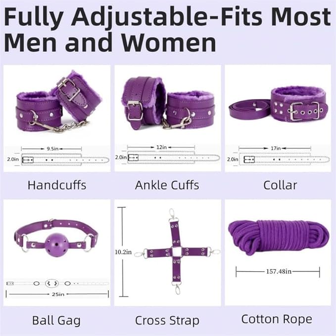 Pilates 11 Piece Fashion Design Leather Combination Set (Purple), Fun Cosplay Racket Accessories, Wrist and Hip Yoga Supplies, Couple Gifts