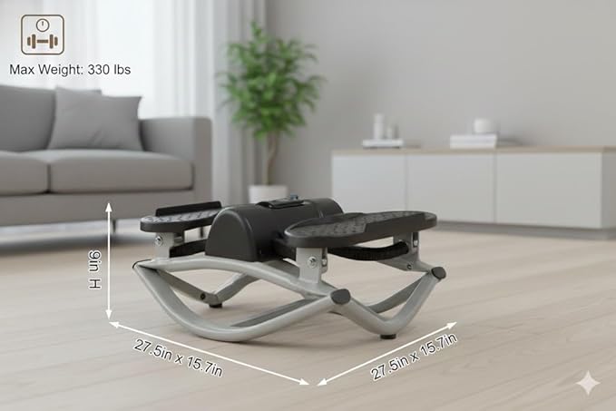 Woodye Lateral Thigh Trainer & Ski Simulator - U-Shaped Side Stepper for Home Workout, Quiet Glide Sculpting Machine for Glutes & Inner Thighs, Resistance Bands & Mat Included
