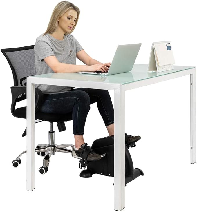 Under Desk Bike Pedal Exerciser, Exercise Bike for Leg/Arm Trainer Pedal Exerciser Foot Peddler Portable Therapy Bicycle Leg Peddler Portable Mini Cycle Bike
