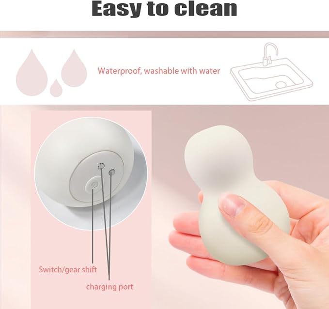 Multifunctional Ultra Soft Squeeze Personal Electric Massager with Vibrating Physic Therapy Massage Ball, Finger Massager for Hand Exercisers Fidget & Relaxtion(White)