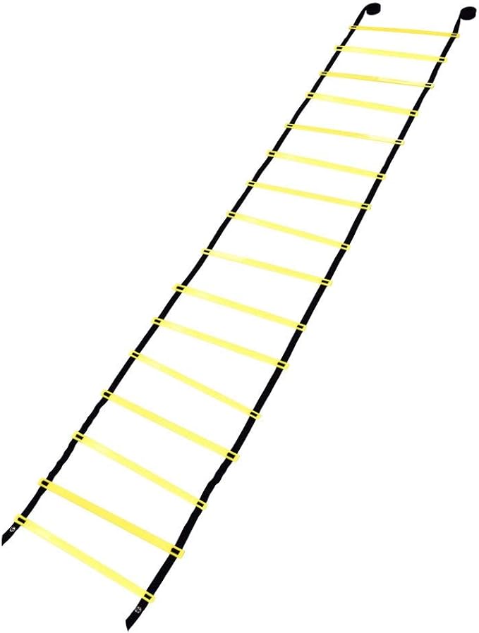 plplaaoo Football Training Ladder Soccer Agility Speed Ladder with 16 Adjustable Heavy Duty Rungs for Football Rugby Tennis Baseball Sports Yellow Red Green 800cm