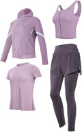 Four-Piece Pilates Set For Women, Includes Jacket, Bra Top, Shorts & Pants, Breathable, Anti-Pilling Material, Size Xxl, Ideal For 5 Ft To 5 Ft 11 In, 110 To 330