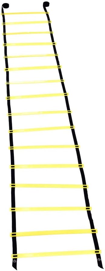 Agility Ladder, 16 Rung Heavy Duty Football Training Ladder, Adjustable Flat Plastic Rungs with Durable Nylon Straps, Ideal for Speed, Agility & Coordination Training for