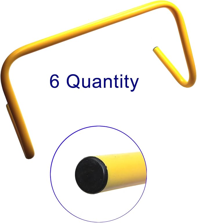BlueDot Trading Speed & Agility Soccer/Football/Basketball Plyometric, Track/Running and All-Purpose Training Equipment Hurdle (Set of 6), Yellow, 9-inch