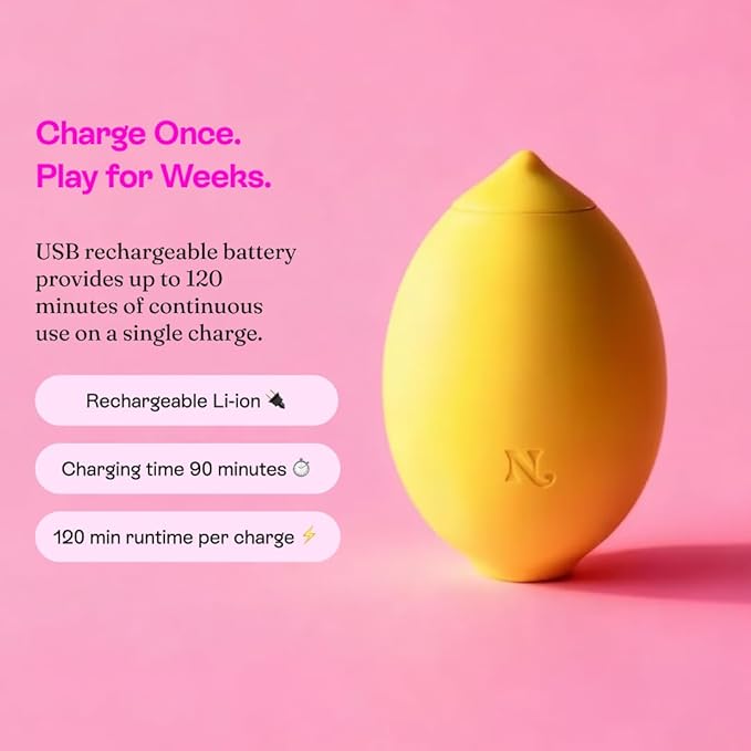 Nancy Hello Lemon Personal Massager for Women, Handheld Air Pulse Massager with 12 Modes, Rechargeable Discreet Wellness Device for Relaxation and Stress Relief