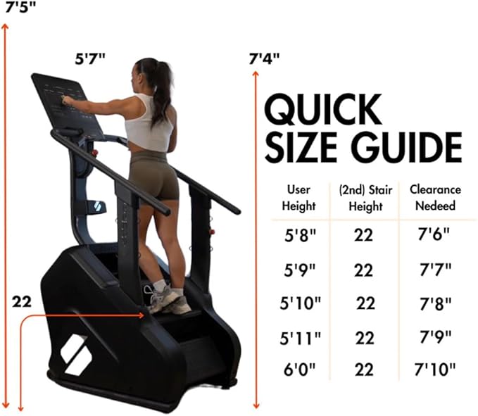 STEPR PRO Classic Stair Master with LED Touchscreen, Commercial Grade Stairmaster Machine for Home, 190 Steps/Min, Bluetooth Stepper Machine, Resistance Band Attachments, Mobile App, 400 lb Capacity