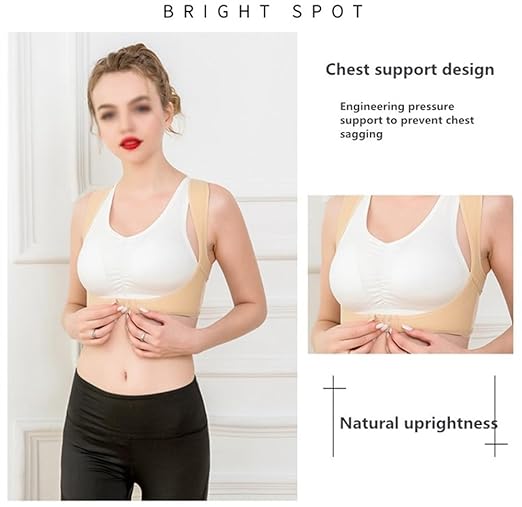 Adjustable Posture Corrector Shoulder Back Pain Reliever Spine Straightener Orthopedic Corset Brace Belt Straight Back Trainer Womens Hunchback Correction Belt (Color : Skin, Size : Large)