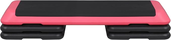 ZENY 43'' Exercise Aerobic Step Platform, Adjustable Fitness Stepper with 4 Stackable Risers, Aerobics Stepper Workout Stepper for Home Gym Cardio Strength & Training