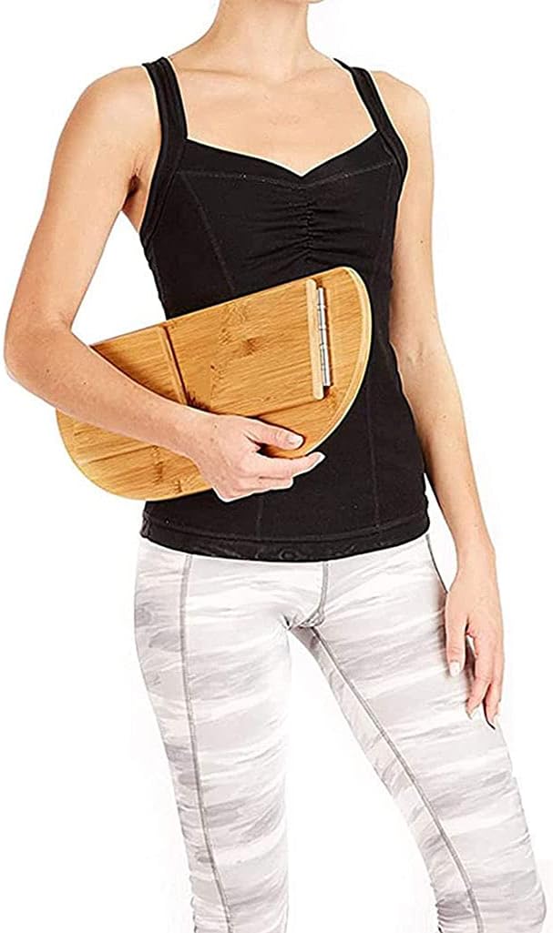 Portable Kneeling Meditation Bench with Foldable Legs, Perfect Kneeling Stool Ergonomic Bamboo Yoga Bench for Extended Practice (18" W x 7.5”L) with Carrying Bag