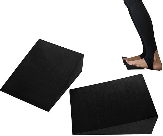 1 Pair Squat Wedge Blocks - Yoga Foam Wedges for Home Gym, Non-Slip Heel Elevated Squat Wedge, Calf Stretcher Slant Board, Yoga Blocks, Incline Board for Squats, Calf Stretching, Pilates