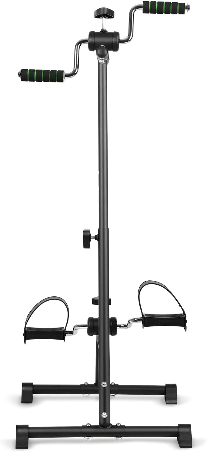 Sit Down Pedal Exerciser for Seniors, Hand Arm Leg Knee Peddler Exerciser, Adjustable Fitness Equipment for Seniors, Elderly Home Bike Trainer for Total Body