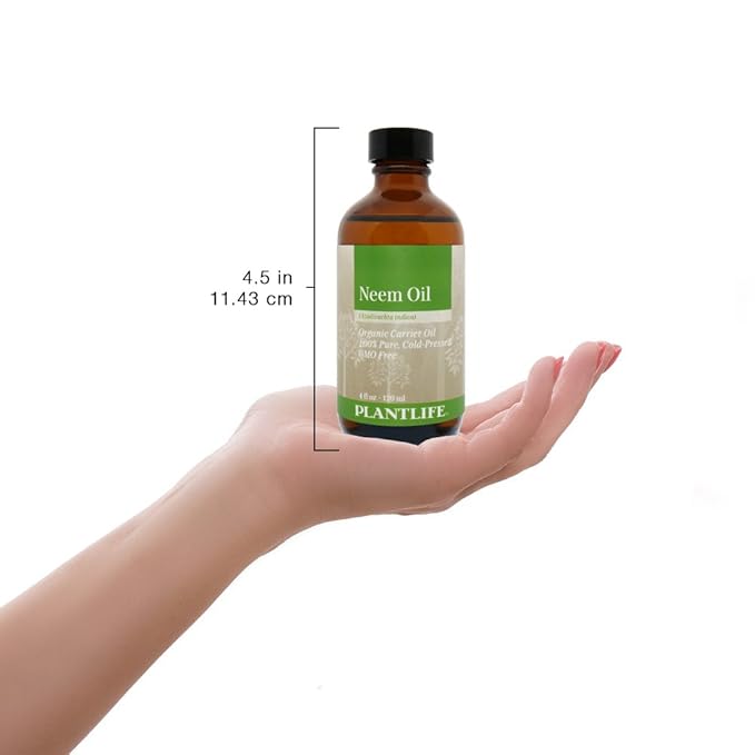Plantlife Neem Carrier Oil - Cold Pressed, Non-GMO, and Gluten Free Carrier Oils - for Skin, Hair, and Personal Care - 4 oz