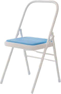Yoga Chair,PU Seat Surface is Comfortable and Soft Double Beam Pilates Chair,for Home Office Dining Indoor Outdoor(Blue)